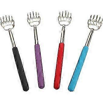 (4パック)ポータブル伸縮式ベアクローメタルバックスクラッチャー/ハンドマッサージャー/ラバーハンドル付きバックスラップ