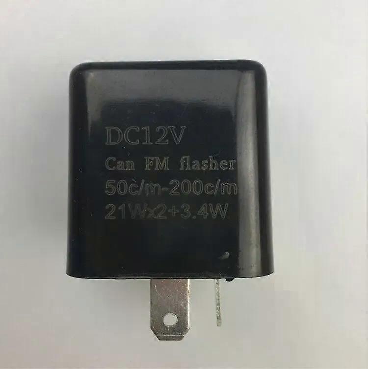 12V Speed Adjustable 2 Pin LED Electronic Flasher Relay compatible for Motorcycle Turn Signal Direct Replacement Universal Hazard Warn