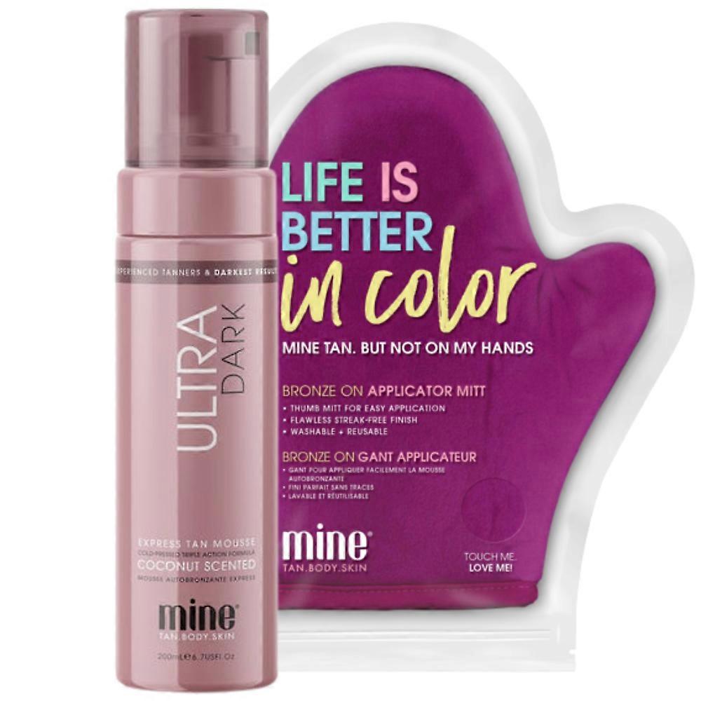 MineTan Ultra Dark Self-Tanning Foam + Applicator Glove