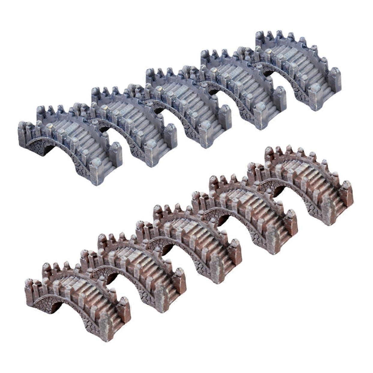 Small Landscaping Bridge Set 10pcs Resin Miniature Bridge Figurine Decor Random