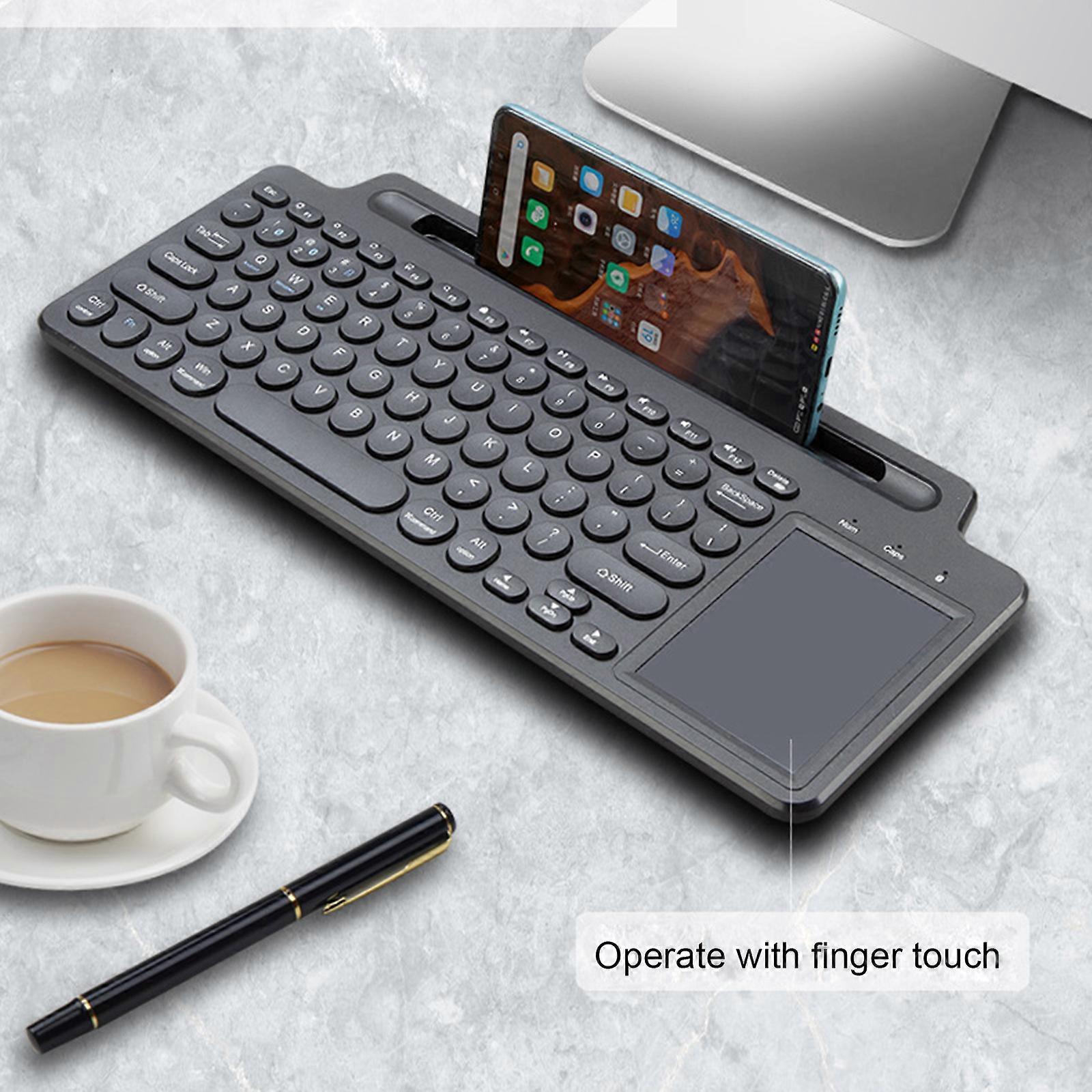 Wireless BT Keyboard 2.4GHz Keyboard Desktop Ultra-thin Keyboard Tablet PC Mobile Phone Slot with Touchpad for Tablet PC Mobile Phone Laptop Notebook