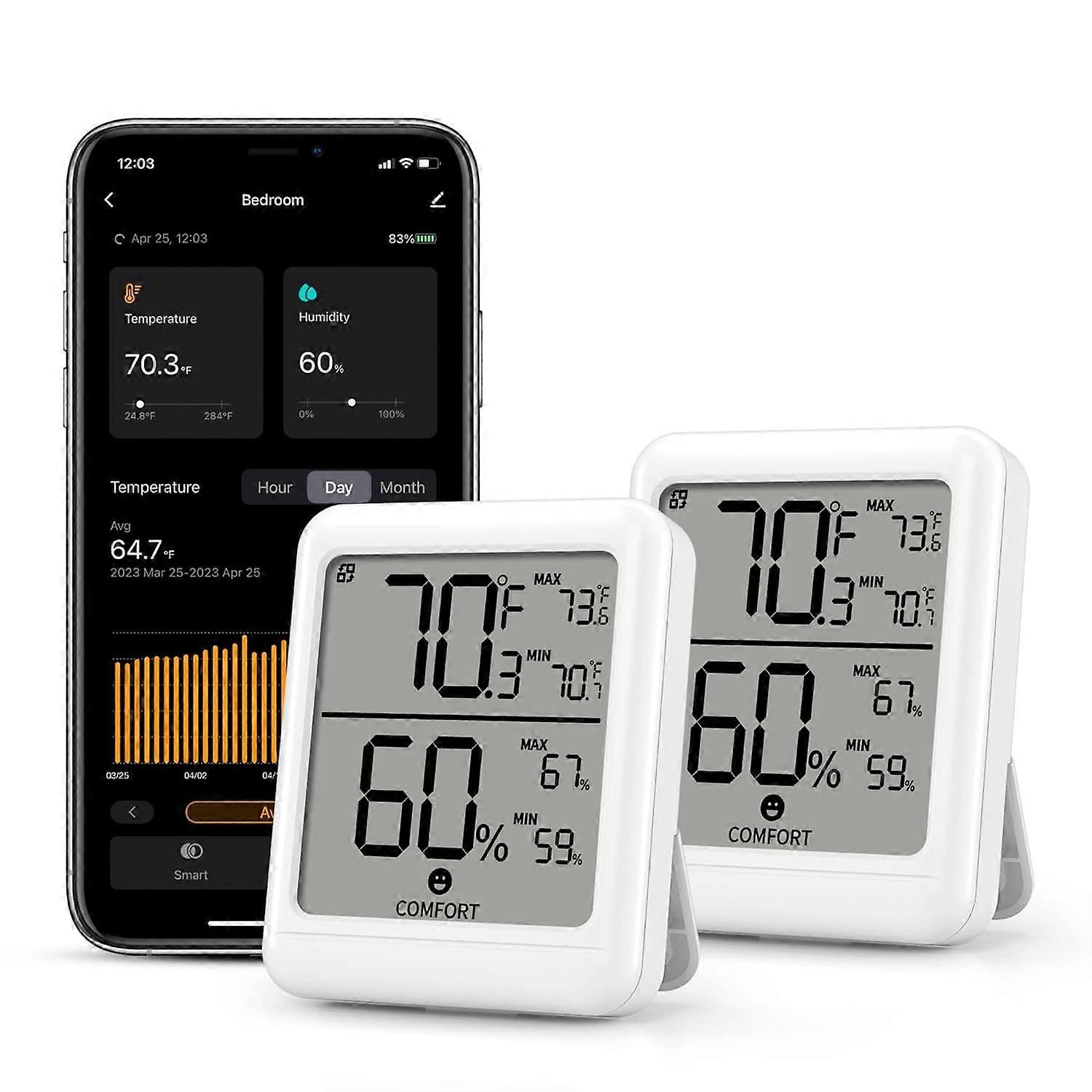 2025 Latest Model  Bluetooth Hygrometer Thermometer,Indoor Temperature Humidity