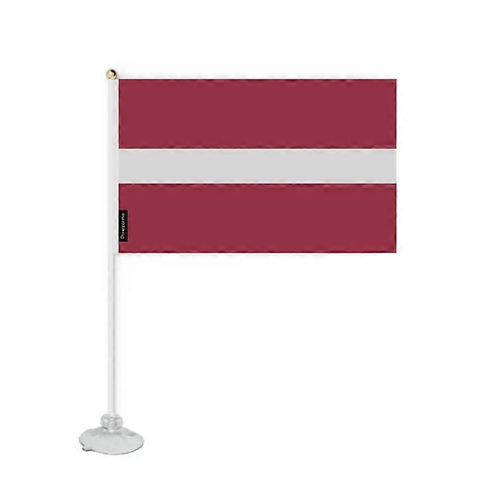 Flag - Latvia - Mini Suction Cup Flag - 14 x 21 cm - Polyester - Double-Sided Print