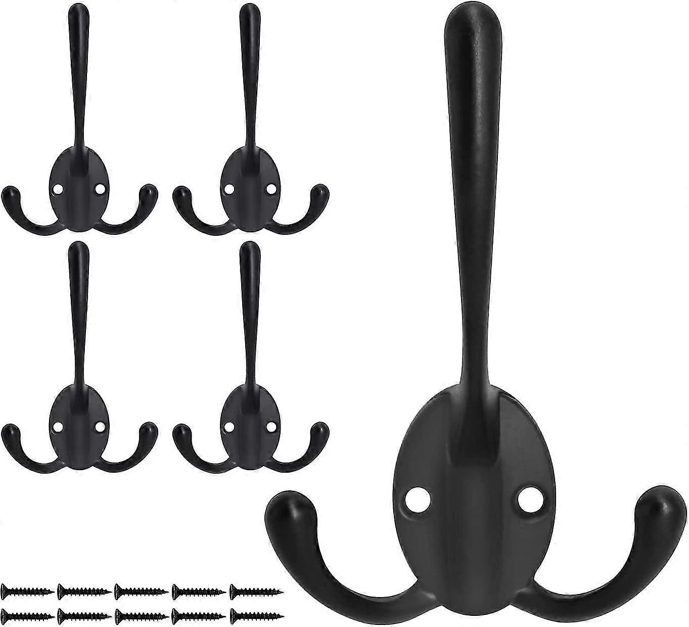 Coat Hook With 10 Screws (Black)