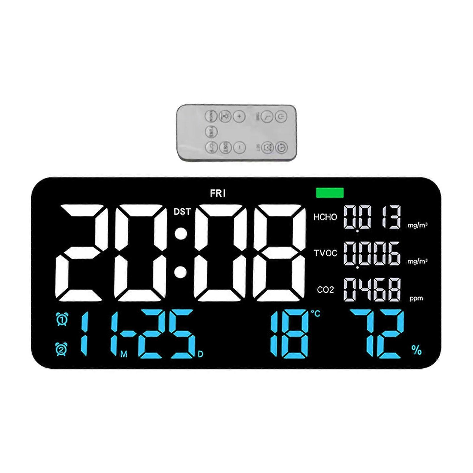 Digital Wall Clock Tvoc Display Humidity Display Home Decor for Home Kitchen