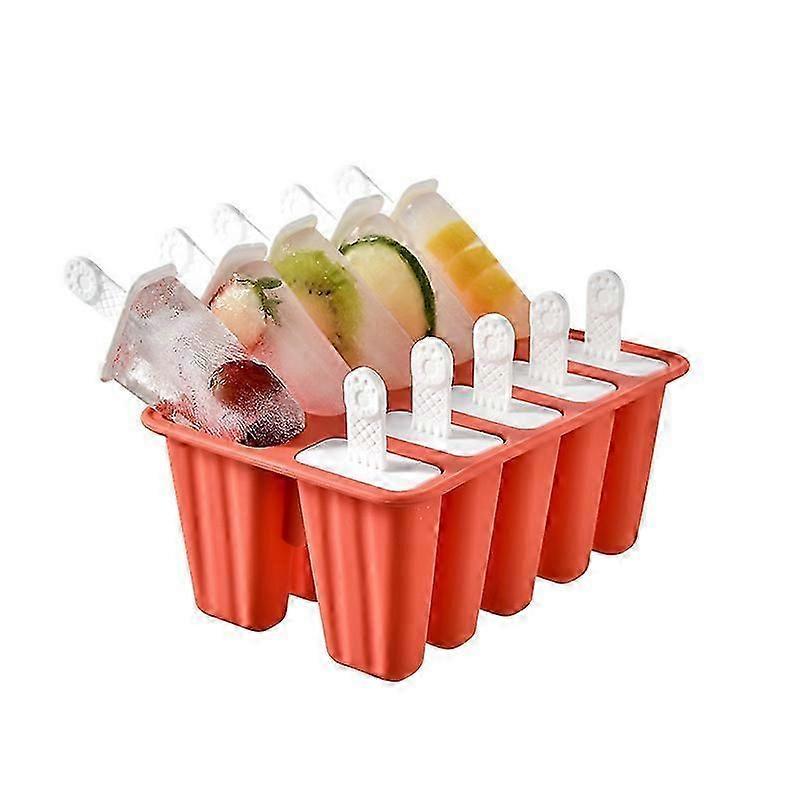 Silicone Popsicle Molds 10-Pack - Reusable Ice Pop Maker