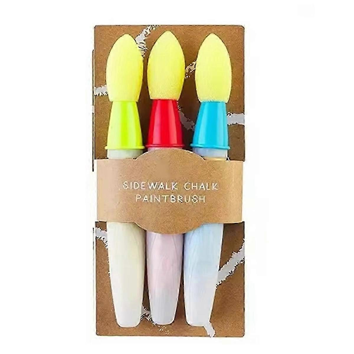 Washable Sidewalk Chalk Paint Brush Set Soft with Foam Brush Head