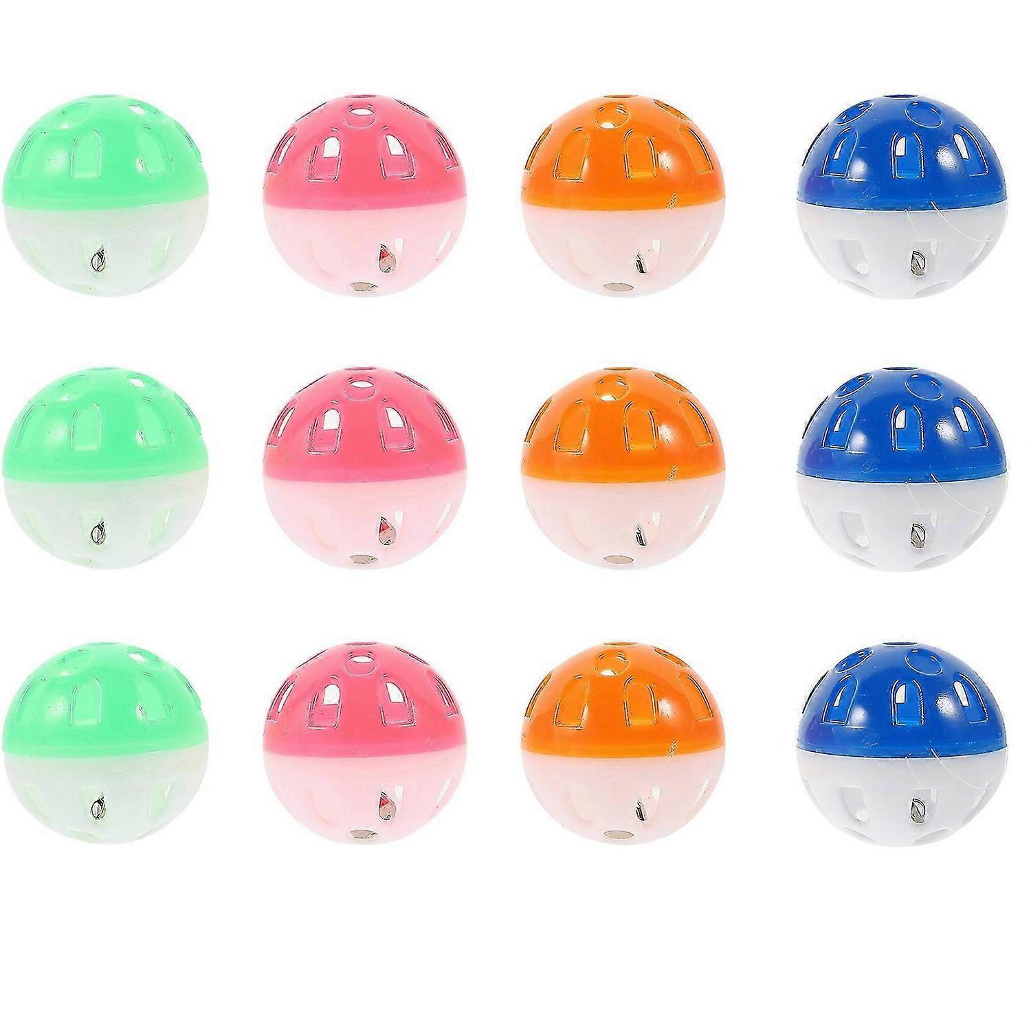 12pcs Parrot Bell Balls Chew Toys Bird Cage Bell Balls Cat Chew Bell Toys Parrot Claw Grinding Toys