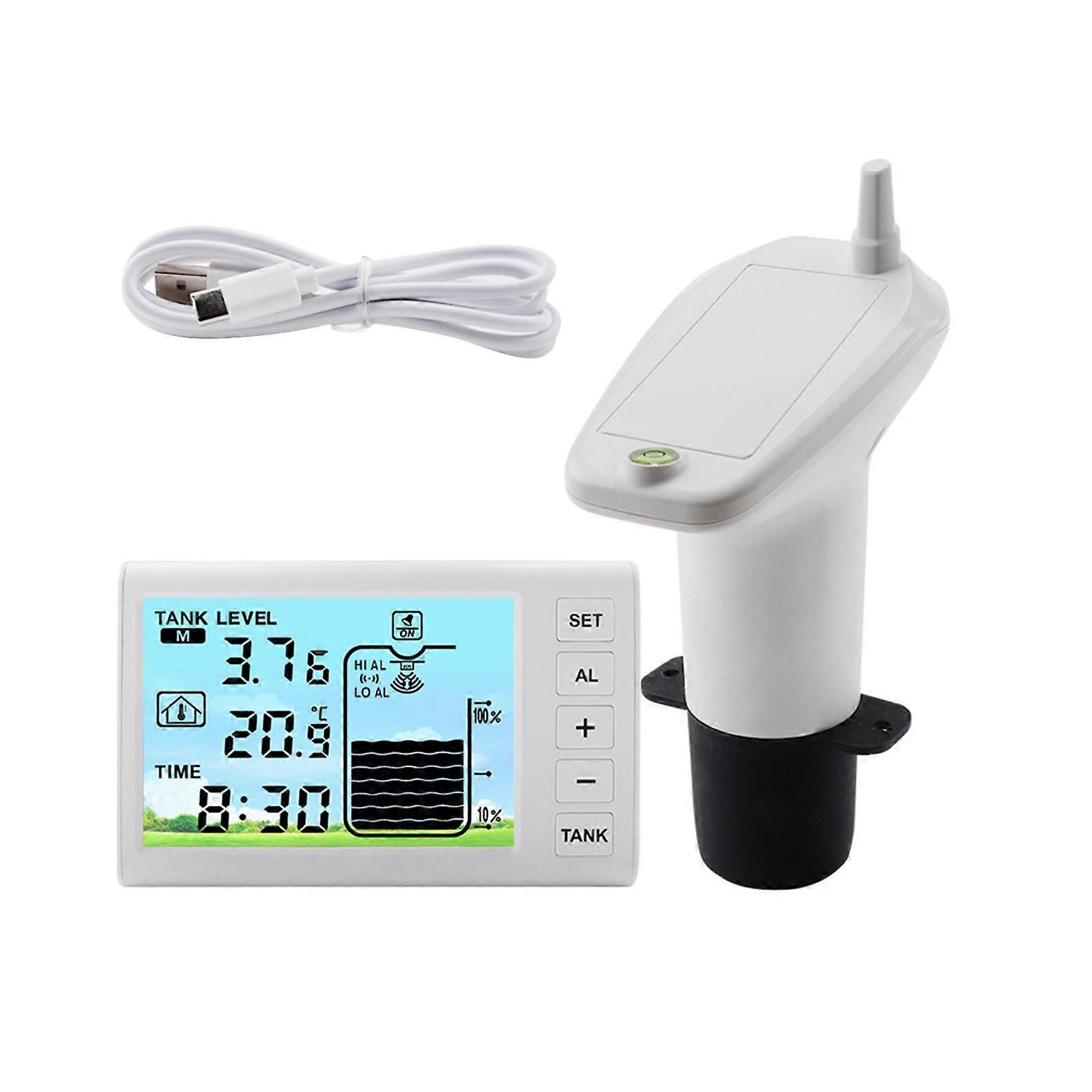 Water Tank Depth Level Meter 4.3" Screen Multipurpose Temperature Display