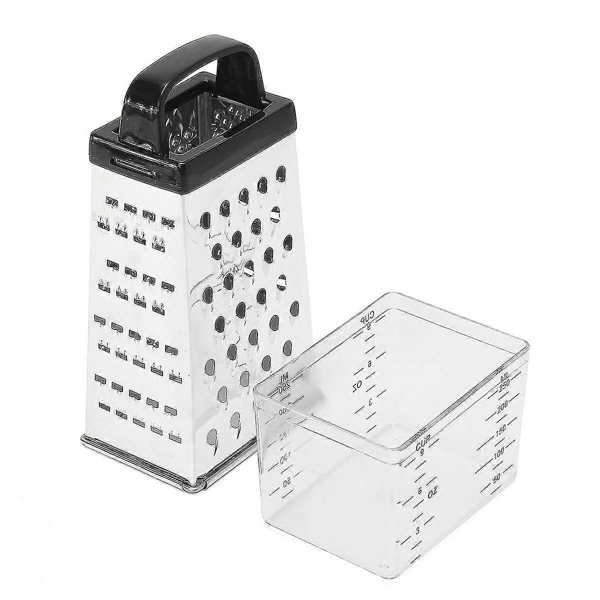 Stainless Steel 4-Sided Grater Box With Container For Cheese & Vegetables - Versatile Kitchen Tool Suitable For Various Uses
