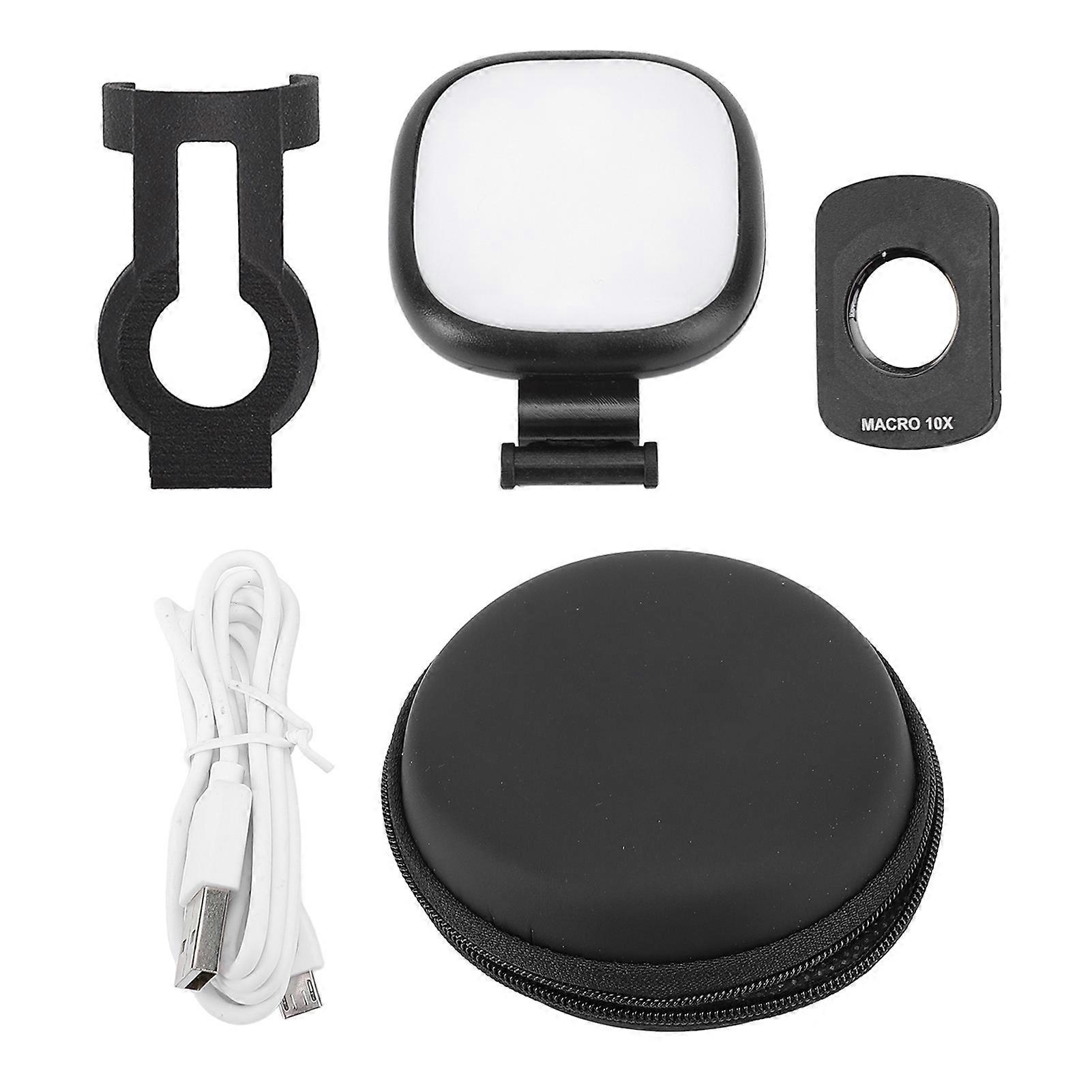 Rechargeable Pocket Camera Fill Light - Portable LED Vlog Light with 7 Modes & Macro Lens