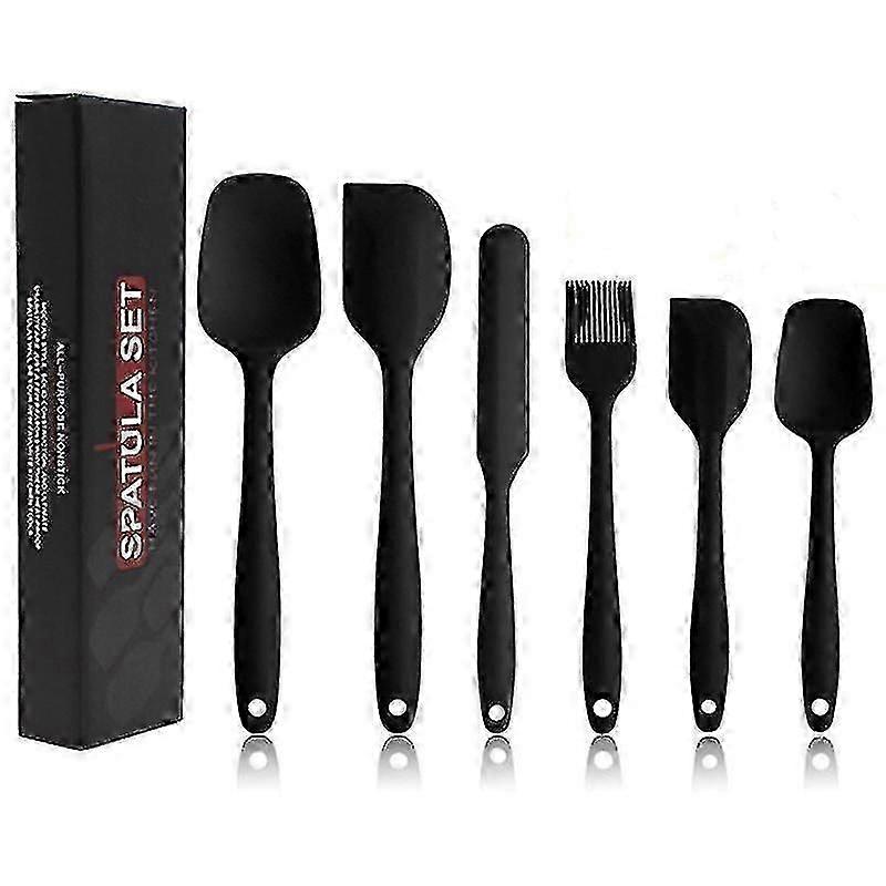 Baking Cookie Sheets 6 Pieces Silicone Spatula Set Non Stick Heat Resistant Spatulas Turner For Cooking Baking Black