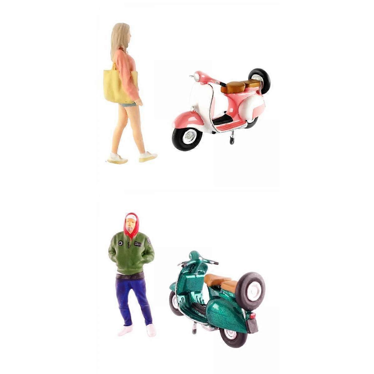 1/64 Figures Motorcycle DIY Building Kit Tiny People Layout S