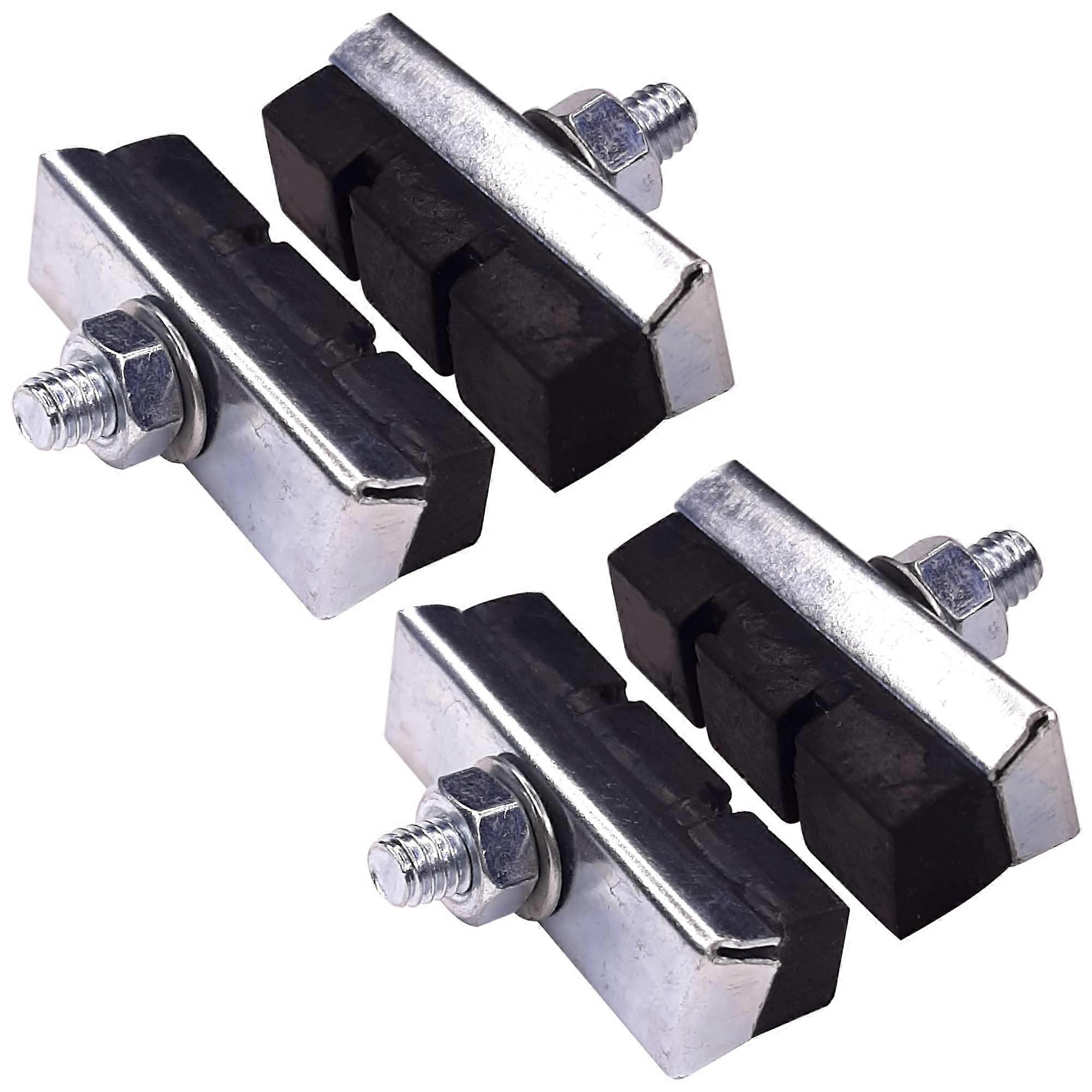 4x 自行车制动橡胶制动器带螺丝制动片赛车自行车山地车制动蹄复古老时器，黑色，40 毫米