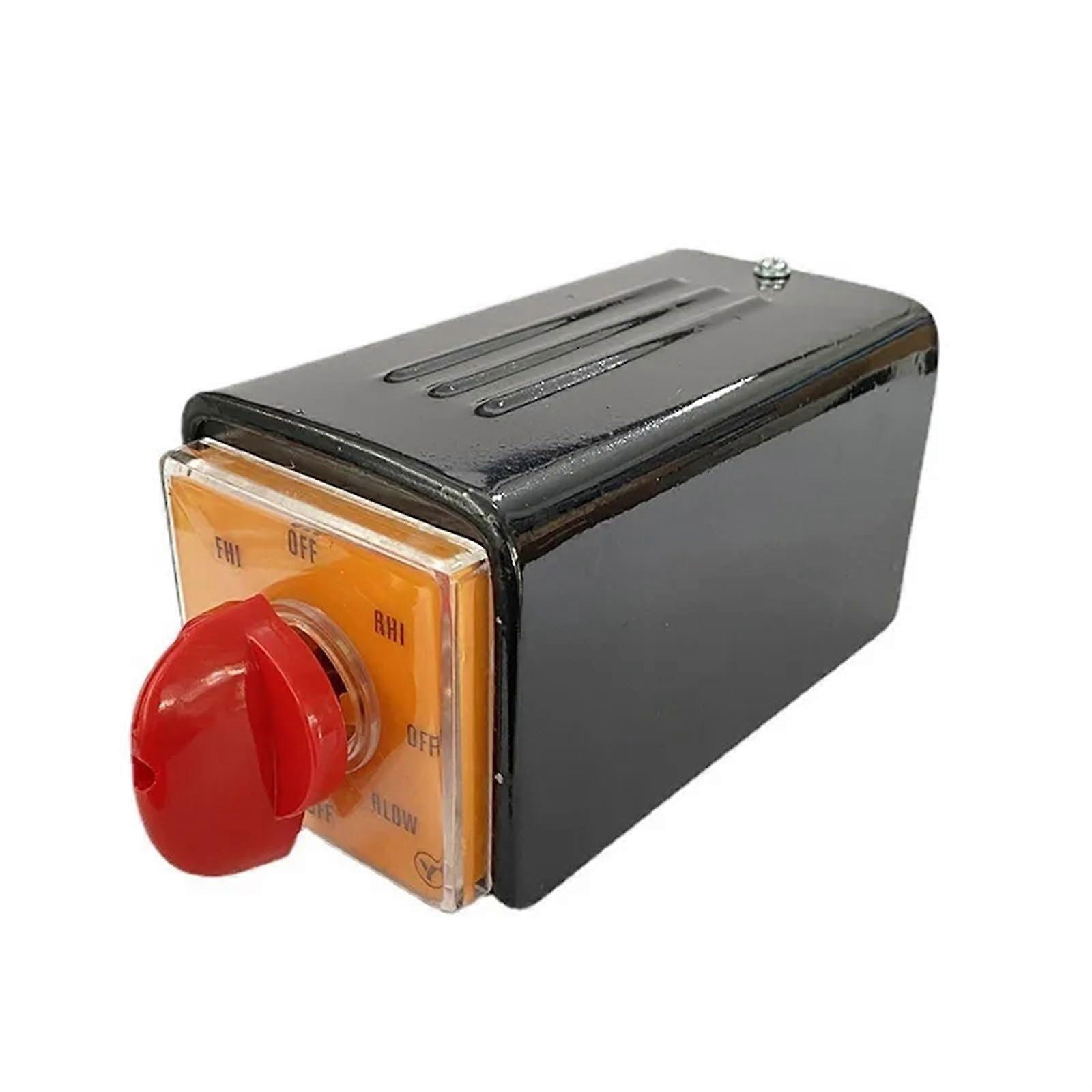 7 Position Rotary Cam Switch MultiStep 6 Poles 20A Metal Shell T16EXF64D6BF Selector Changeover Red Handle Control Circuit 1Pcs(Switch with Shell)