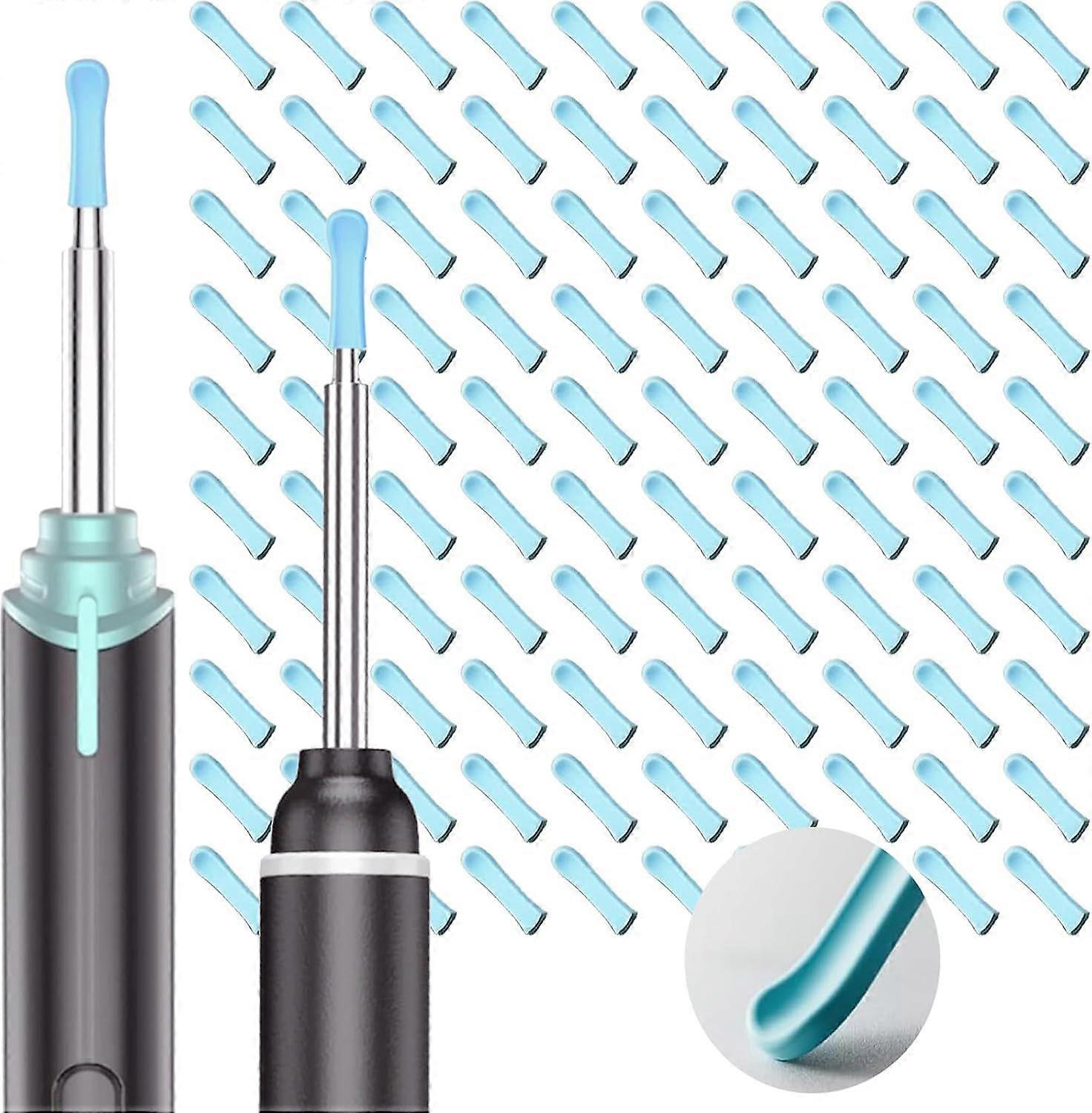 100 Pcs Silicone Ear Spoon Tips Ear Cleaner Otoscope Replacement Accessory Set