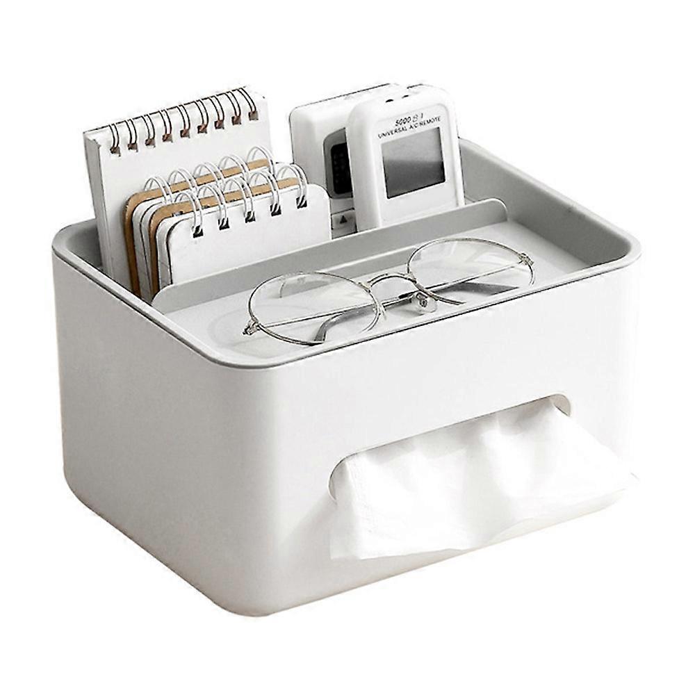 Creative Household Living Room Multi-Function Tissue Box Paper Drawer Remote Control Sundries Shelf Tea Table Table Table Storage Box-Grey