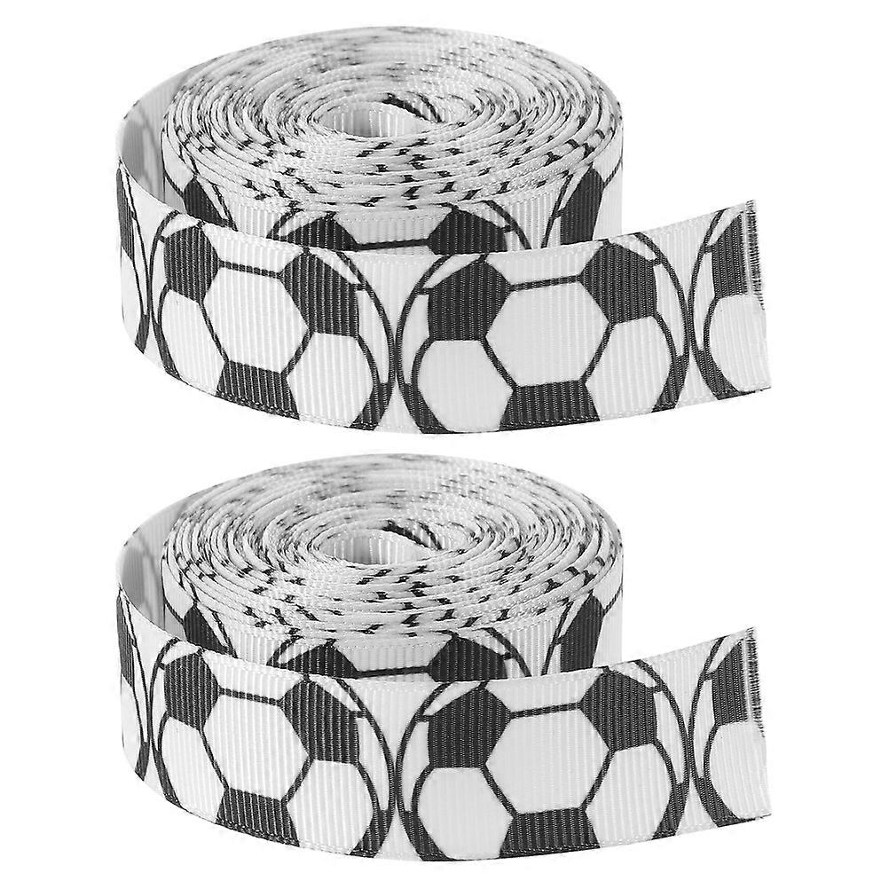 Soccer Ribbon Party Decoration Hair Bows White Color 5 Yards Roll 2 Rolls Cloth Material