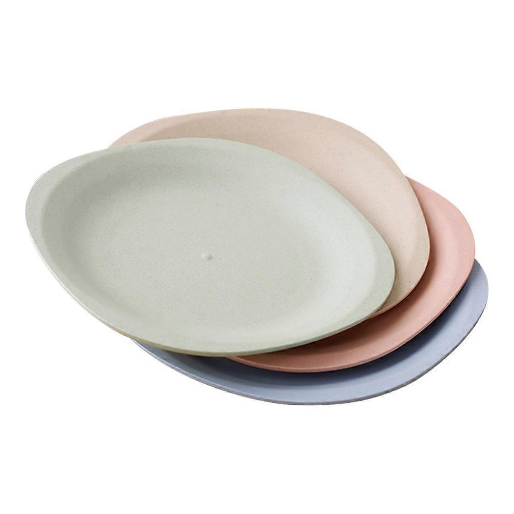 Reusable Plates Straw Round Dishes Multi-Functional Relish Plate For Co-Workers 4Pcs