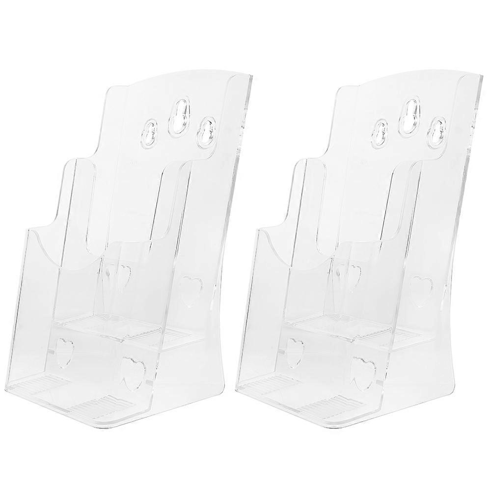 Wall Mounted File Holder Organizer Clear Magazine Rack for Office, Flexible Display Stand for Brochures & Pamphlets, Modern Design Storage