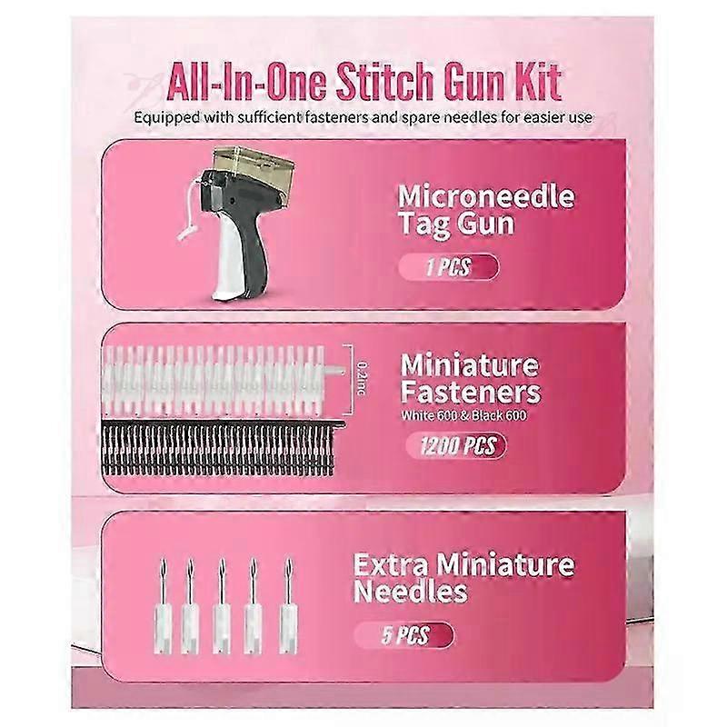 Stitch-Gun With Storage Box  Tagging-Gun Fit For  Quick Stitching  Temporary Clothing Fixing With 1200PCS Barbs Fasteners