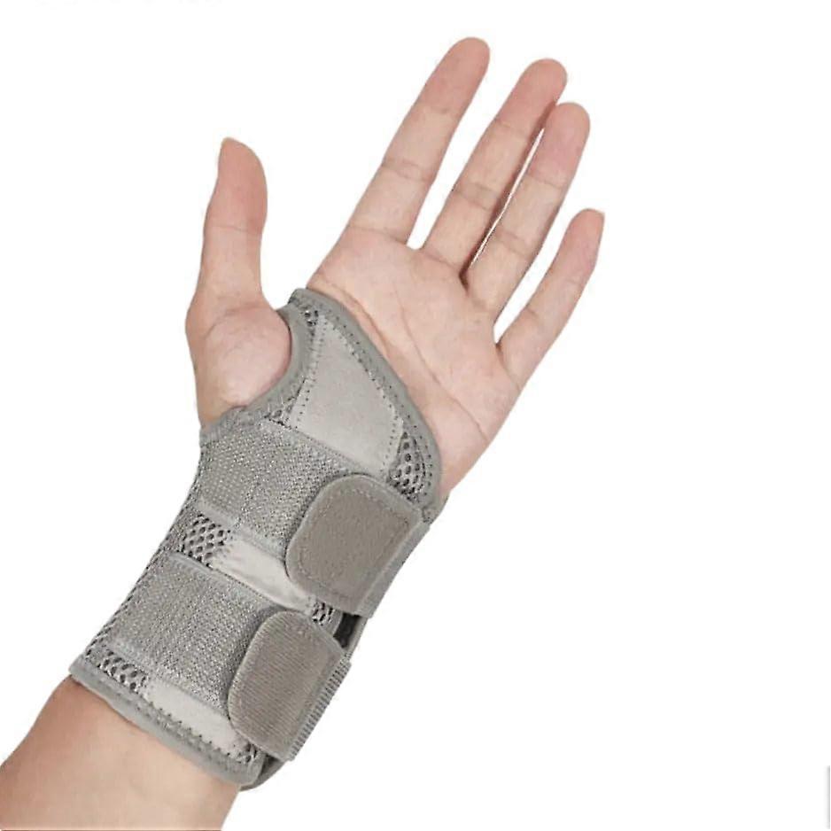 Wrist Splint Ergonomic Breathable Wrist Support Metal Splint Right Hand Gray S/M