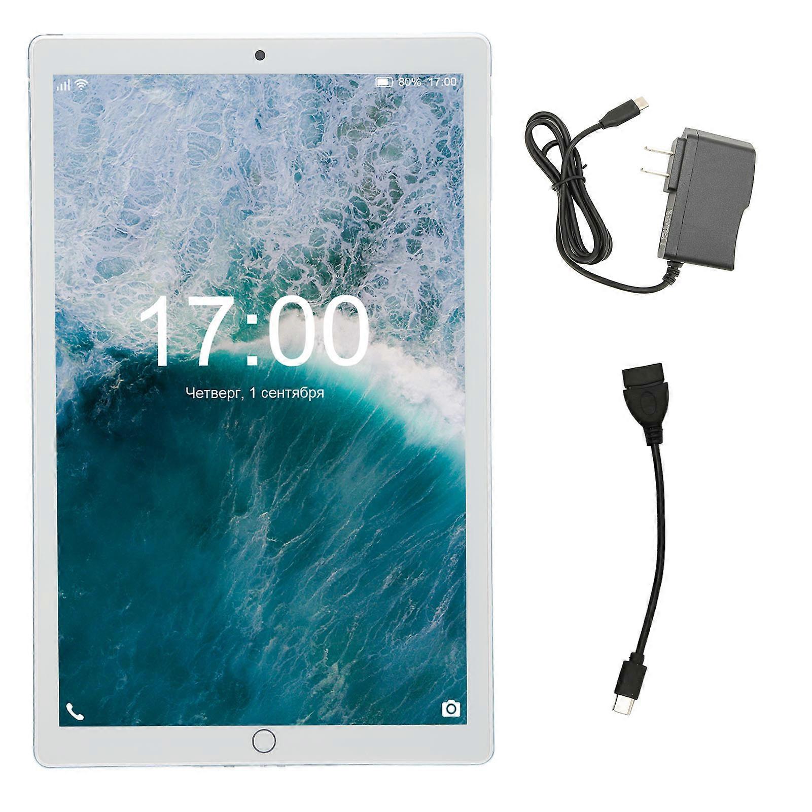 Tablette Android 11 10 pouces HD grand écran 3 Go 64 Go 8 cœurs avec réseau 3G Wi-Fi Bleu