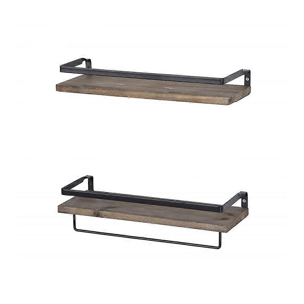 Storage Racking Shelving Elegant Wooden Plank Iron Living Room Storage Decoration Rectangular 2Set