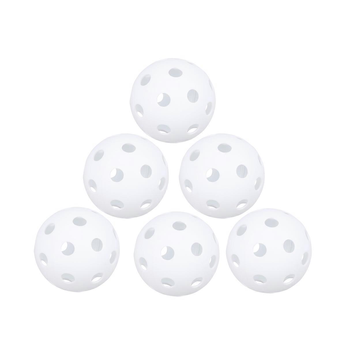 Balles en plastique blanc Balles de sport Tous les joueurs Terrains intérieurs et extérieurs 7.40X7.40X7.40CM Vol équilibré 6Pcs