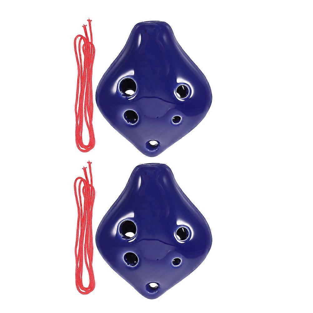 Here's a polished product description based on your input:

 

**2pcs Ceramic Ocarina – Key of C Durable Musical Instrument with Lanyard – Perfect