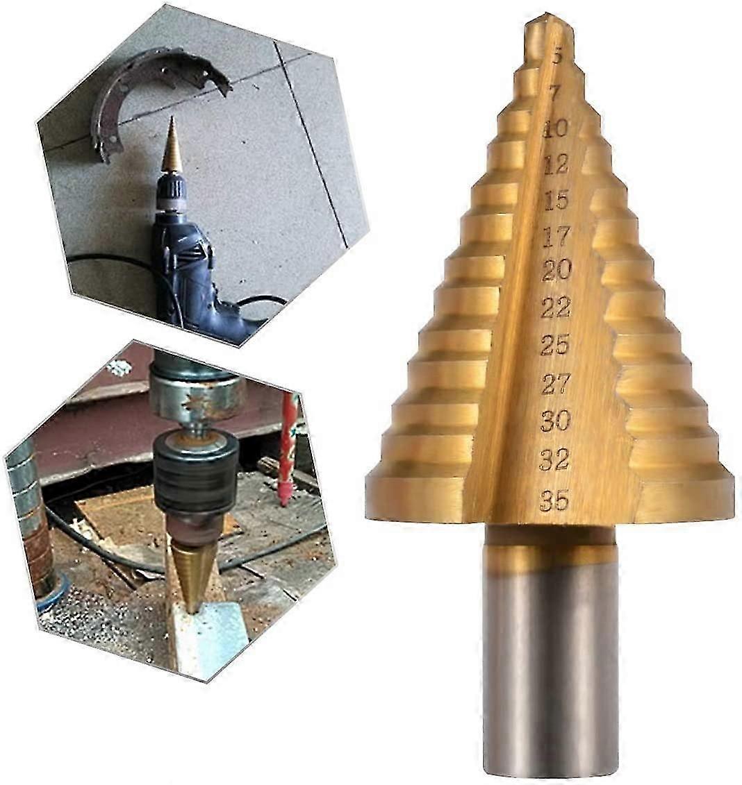 Step Drill Bit High Speed Steel, Titanium Triangle Handle Round Step Cone Drill Drill