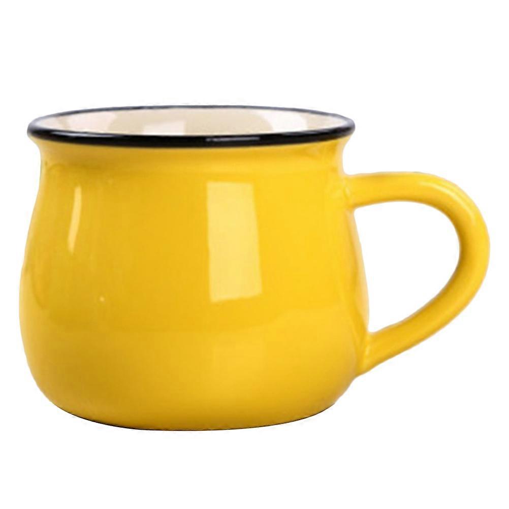 Porcelain Coffee Cup For .91X3.54X3.22In Yellow Simple Design 1Pack