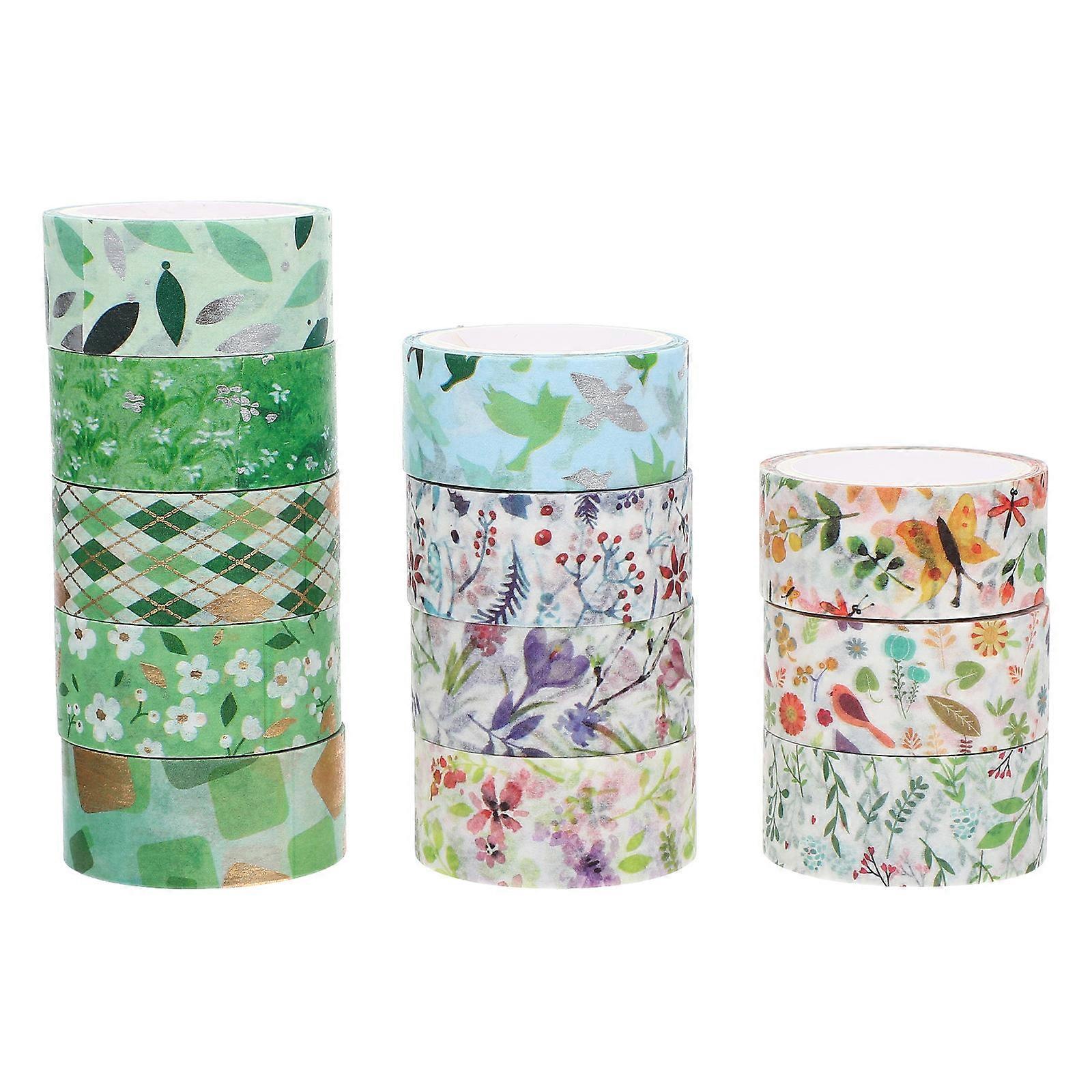 Crafting Tape Diary Decals Washi Tapes DIY Projects Multi-Colored 300X1.5Cm Scrapbooking Supplies 12 Rolls