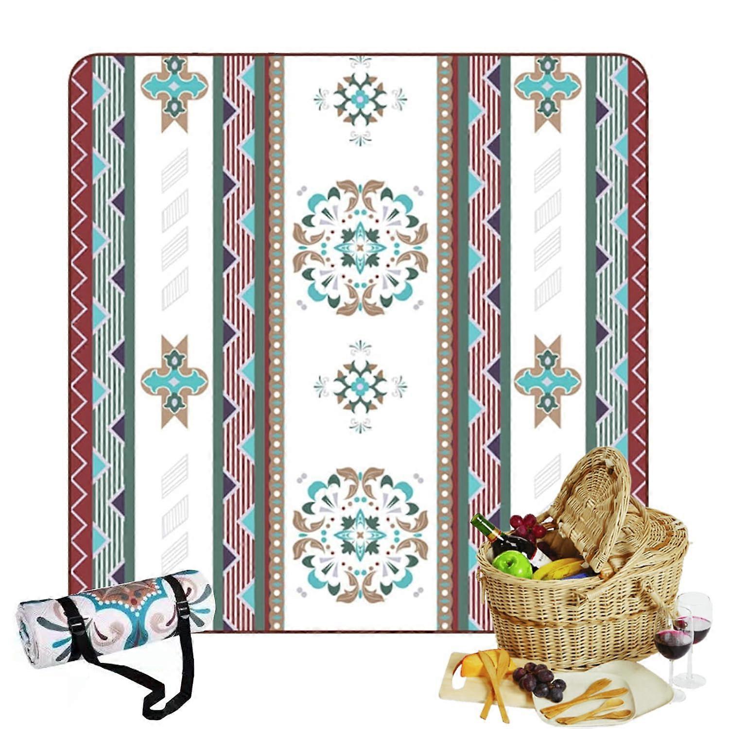 Beach Blanket, SandFree, Picnic Blanket,, Foldable (Coffee, 200x200cm)