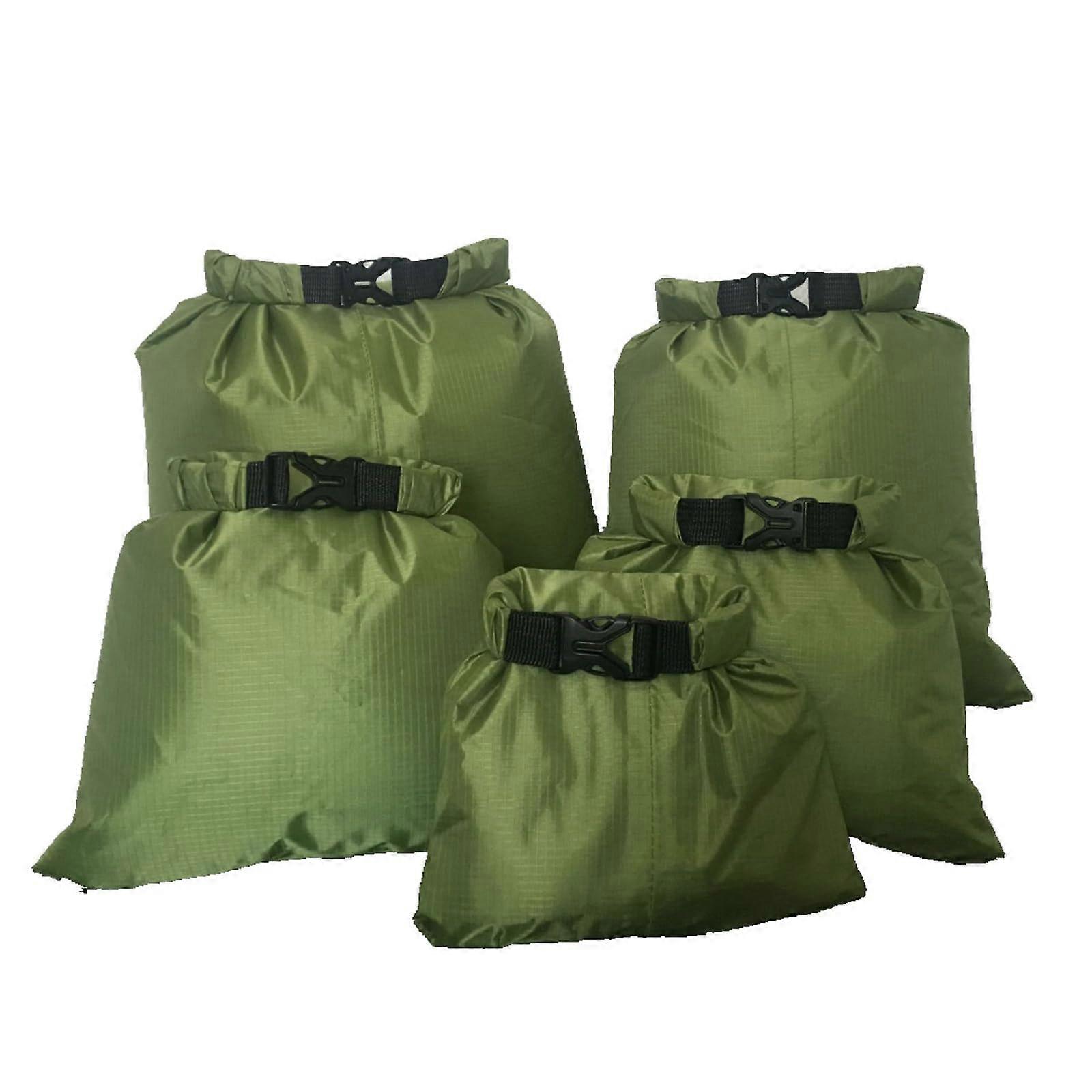 Dry bags for outdoor use, beach, with buckle, lightweight, for camping, kayaking, backpacking trips, 5 pieces, multicolored