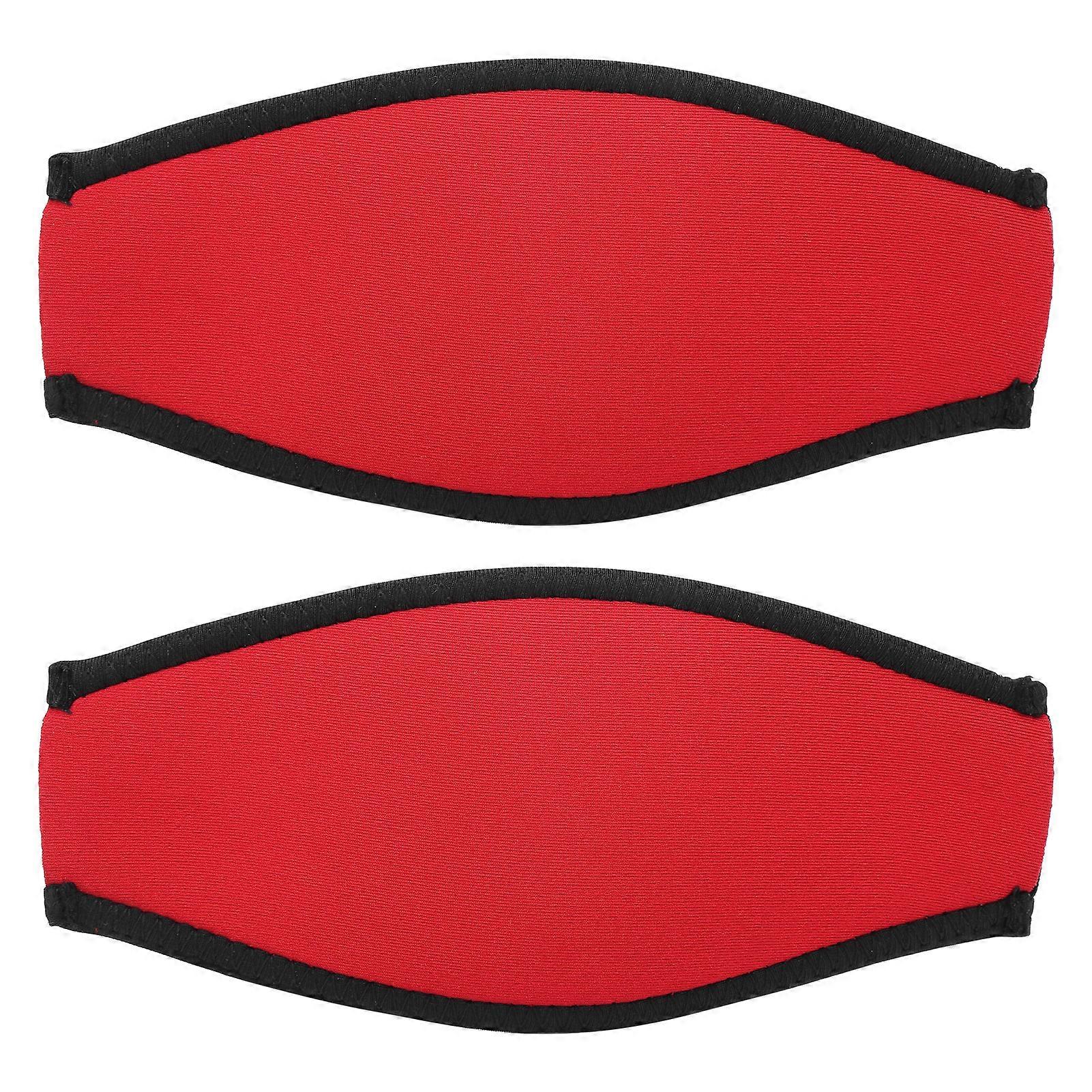 2pcs Diving Slap Mirror Strap Cover Underwater Dive Snorkeling Snorkel Cover Hair ProtectorRed