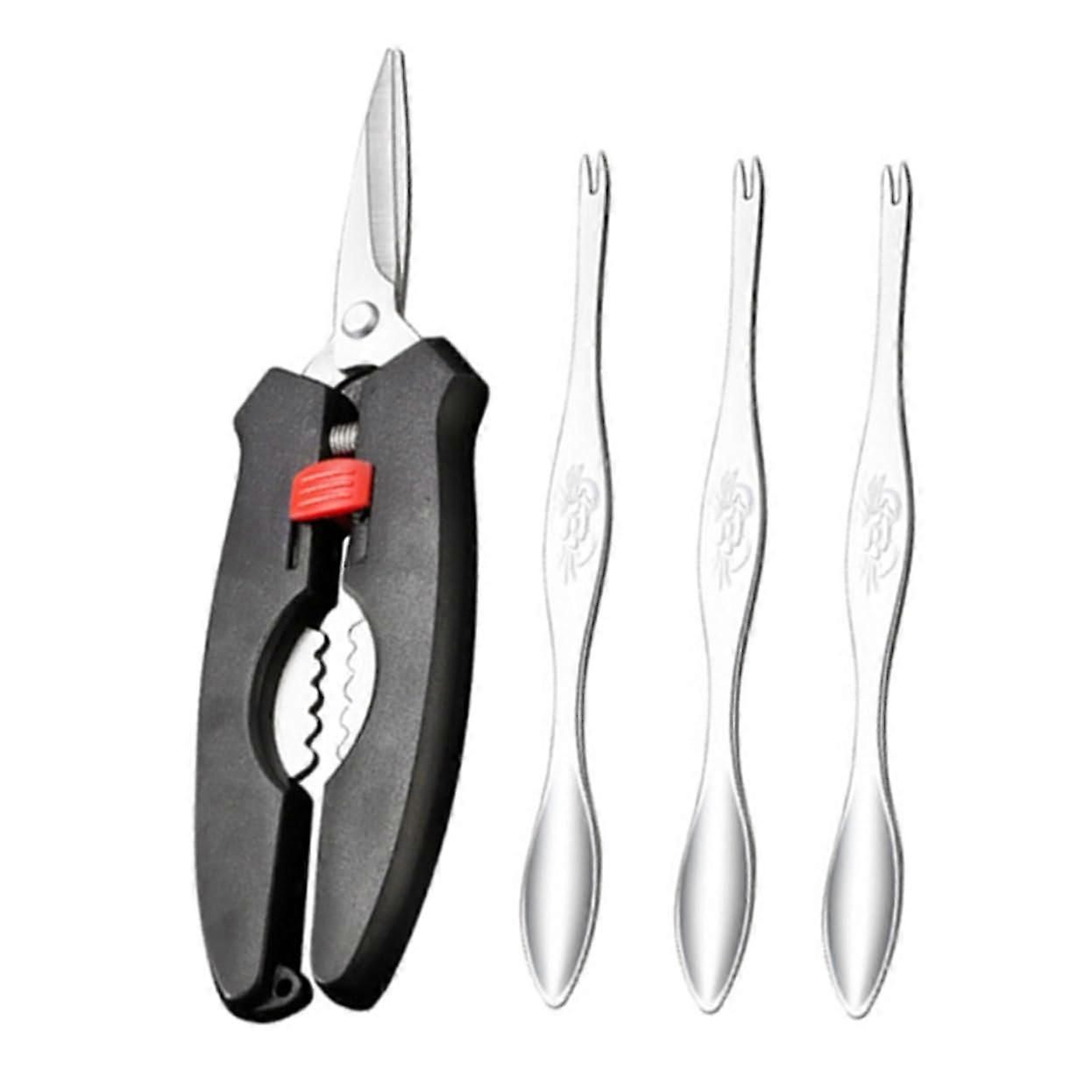 Lobster Cracker Crab Leg Scissors Set Stainless Steel Seafood Opening Tools