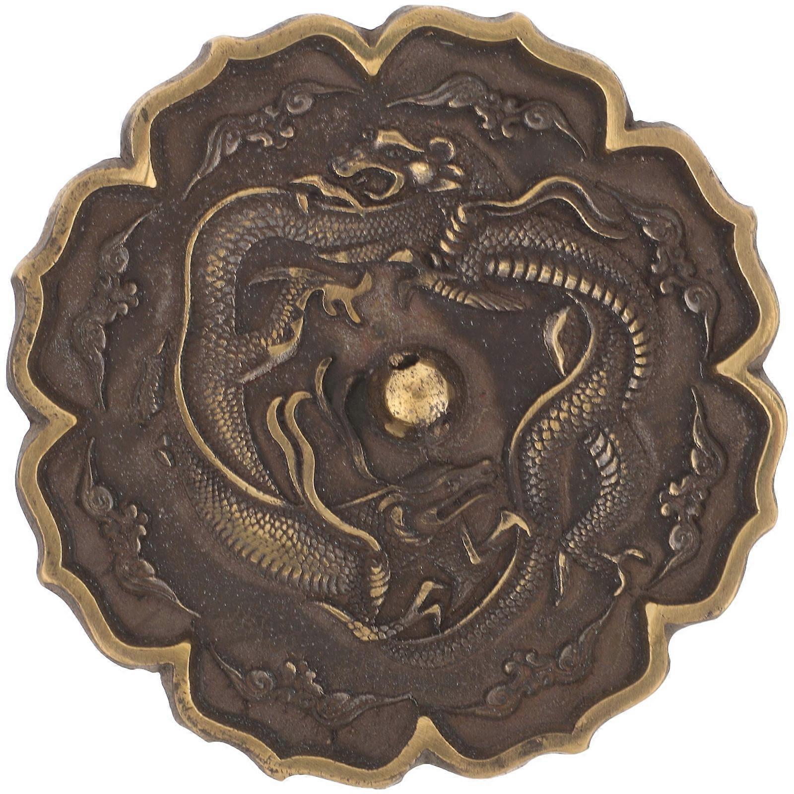 Feng Shui Enthusiasts Copper Mirror Ornament Chinese Style Home Interior Wall Decor 8.5X8.5CM 1Set
