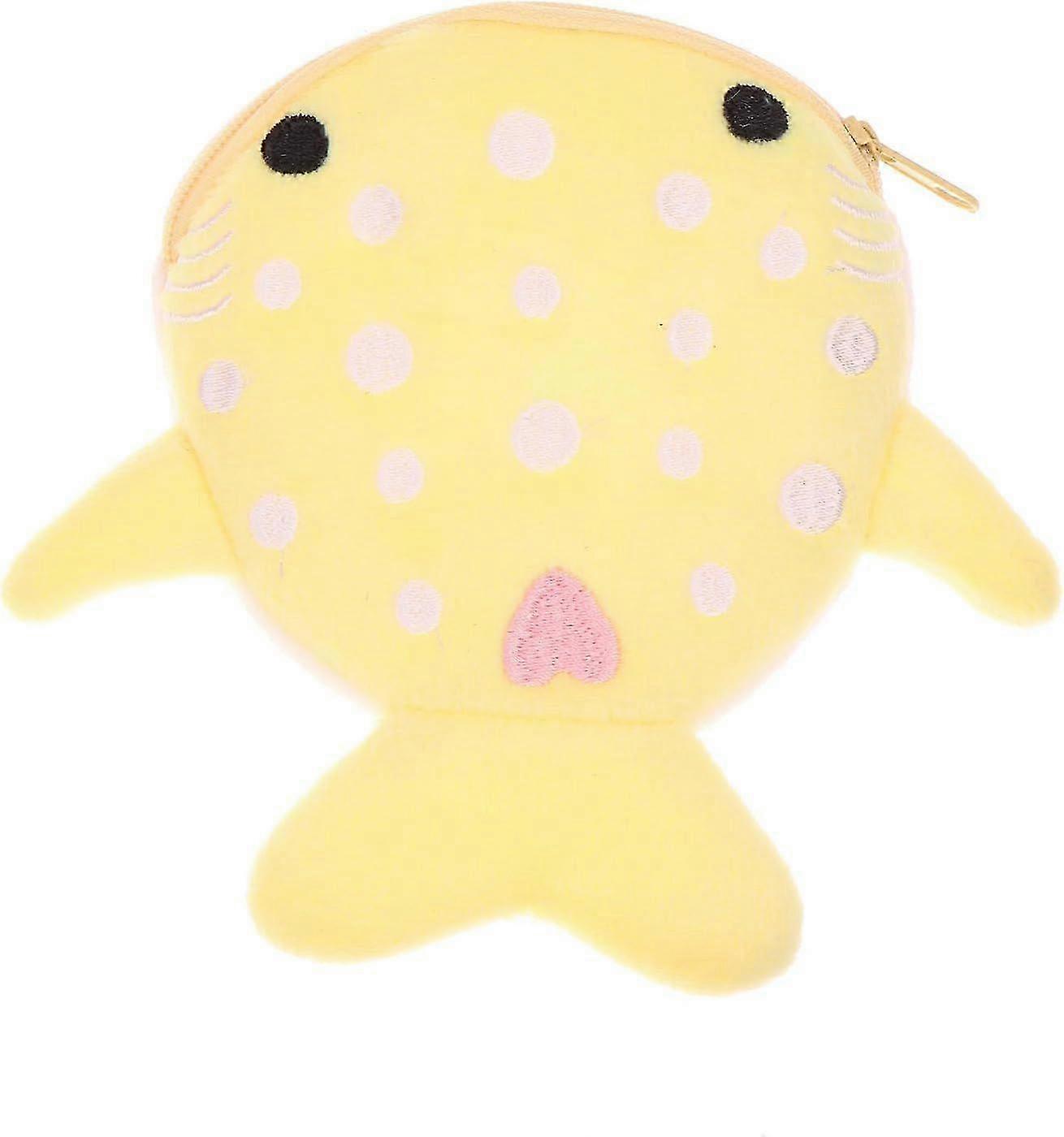 Cute Plush Shark Coin Purse with Zip, Three-Dimensional Pocket Wallet for Kids