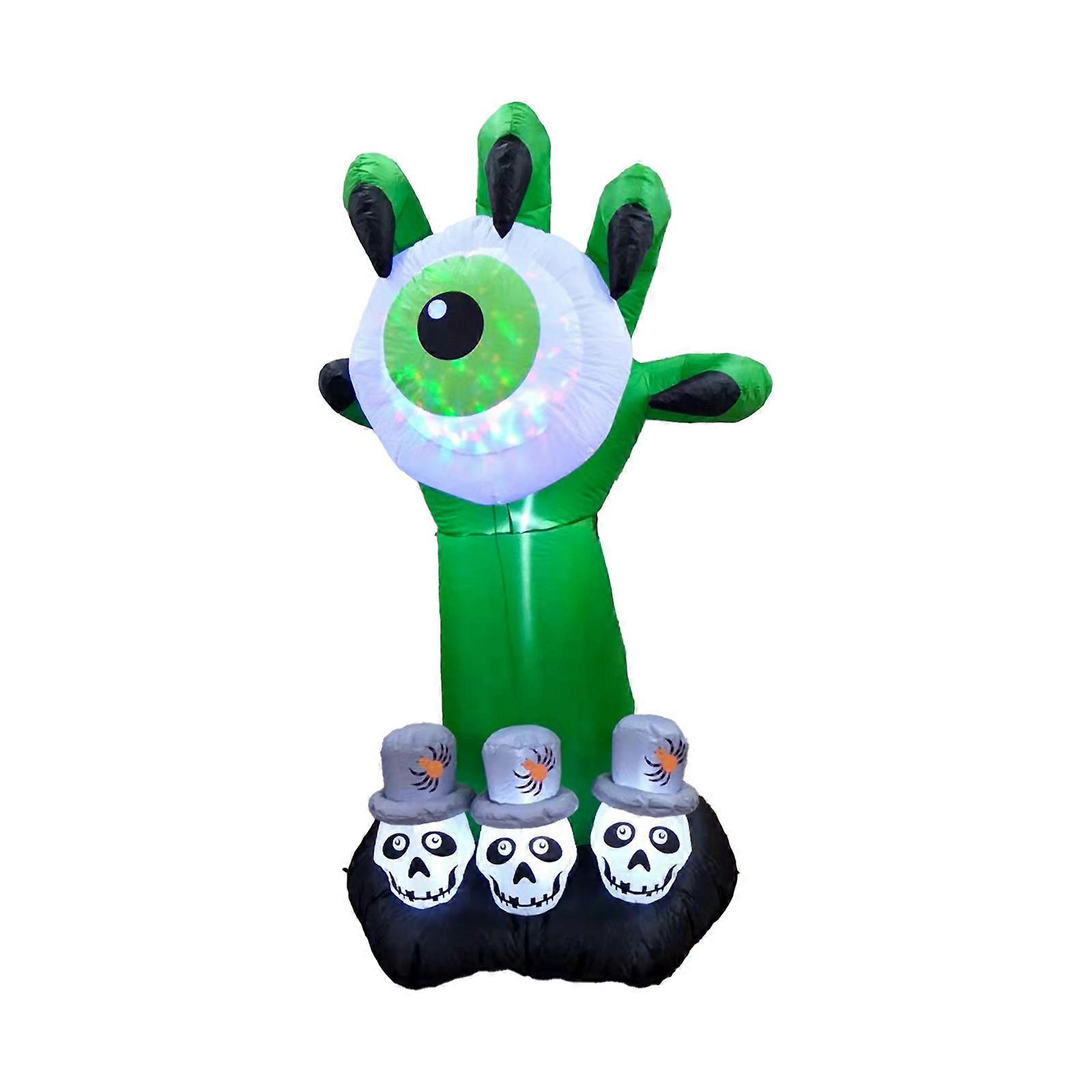 Halloween Spooky Claw Inflatable, 6ft Multicolor Skeleton Ghost Decoration with LED Lights, Waterproof Polyester Fabric, Easy Inflate Deflate System
