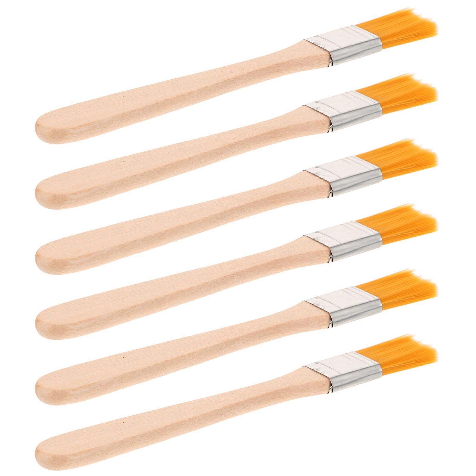 Nylon Brushes Art Painting Rectangular Brush Head Ergonomic Design Home Use 6Pcs