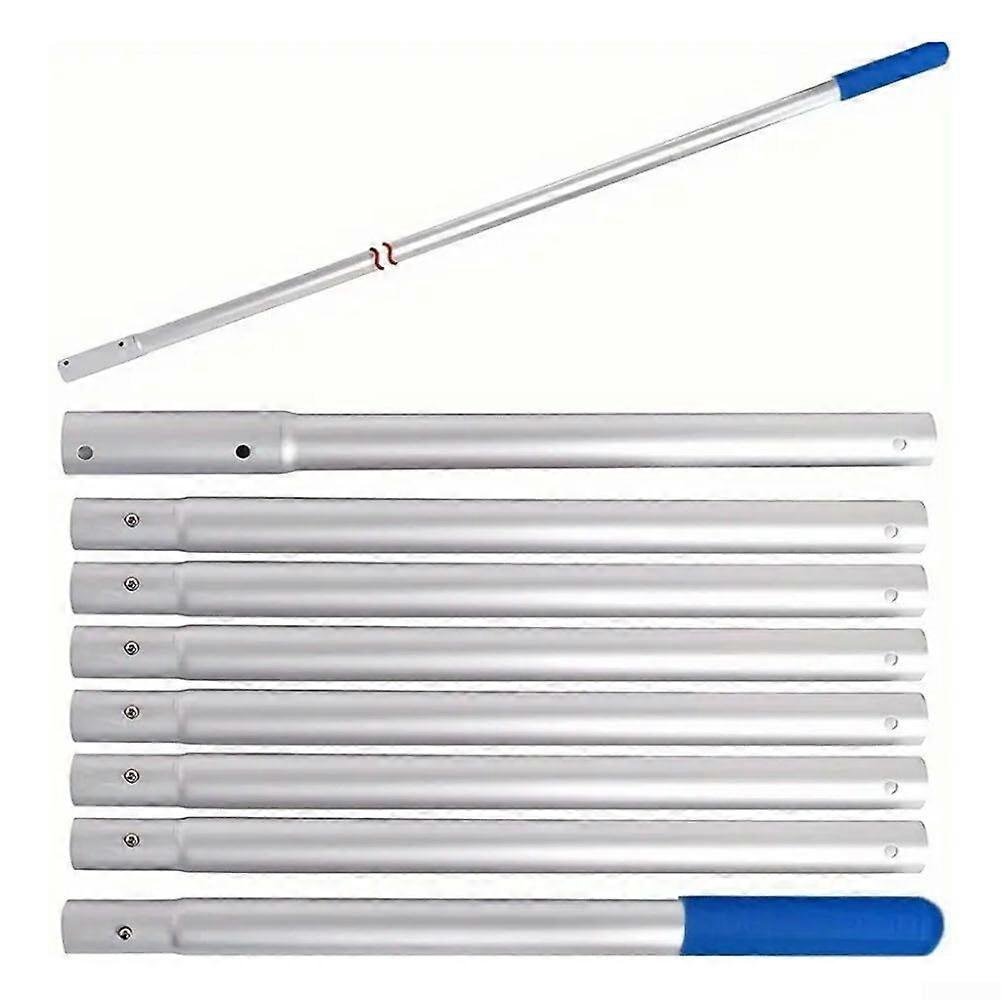 Adjustable Length Pool Cleaning Pole Extension for Effective Maintenance with Skimmer and Brushes