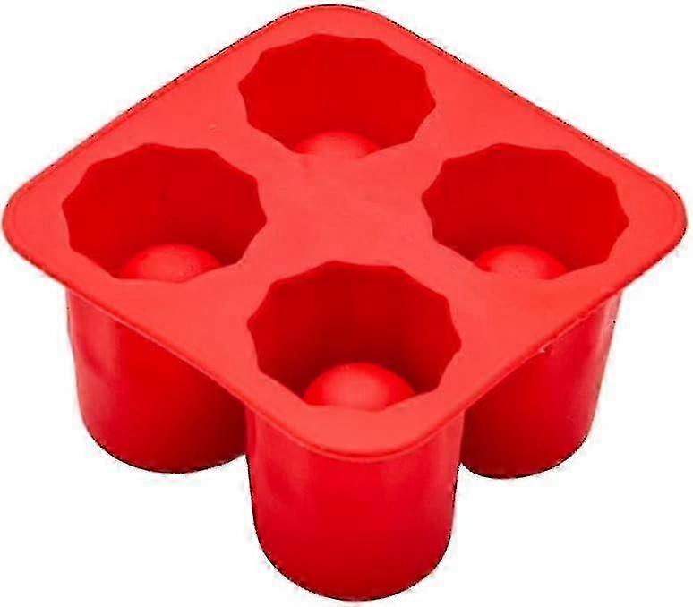 1 Pack Ice Cube Tray, Freezer Silicone Ice Cube Molds, Kitchen Accessories (red)