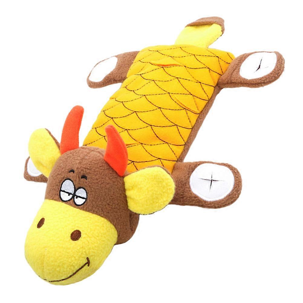 Squeaky Dog Toy Tough Pet Chew Toy Durable Puppy Toy For Indoor Play Yellow 31X23X8CM 1Pc