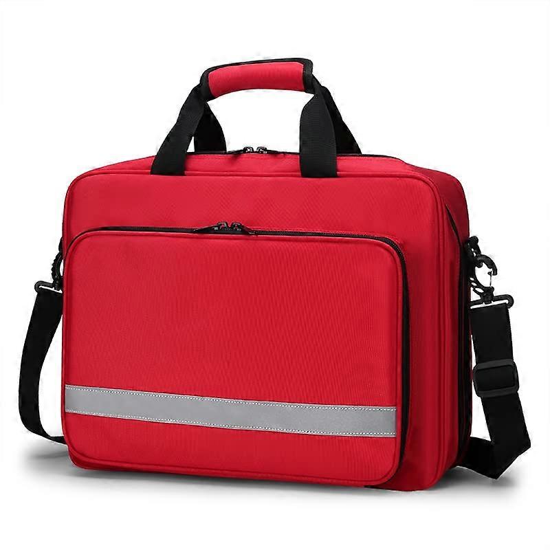 Empty Trauma Bag, First Aid Bag, Professional First Responder Bag with Multiple Pockets Red