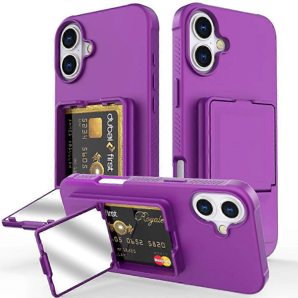 Case for iPhone 16 Plus,Wave Curly Frame Design for Women Girls,Soft Flexible TPU Shockproof Full-Body Protective Cover-Dark Purple