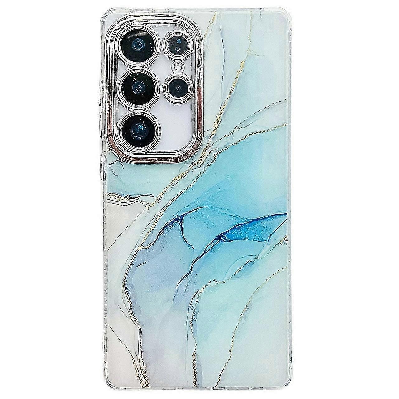 Case for Certain Brand Smartphone with IMD Marble Pattern and Electroplated Protective Cover