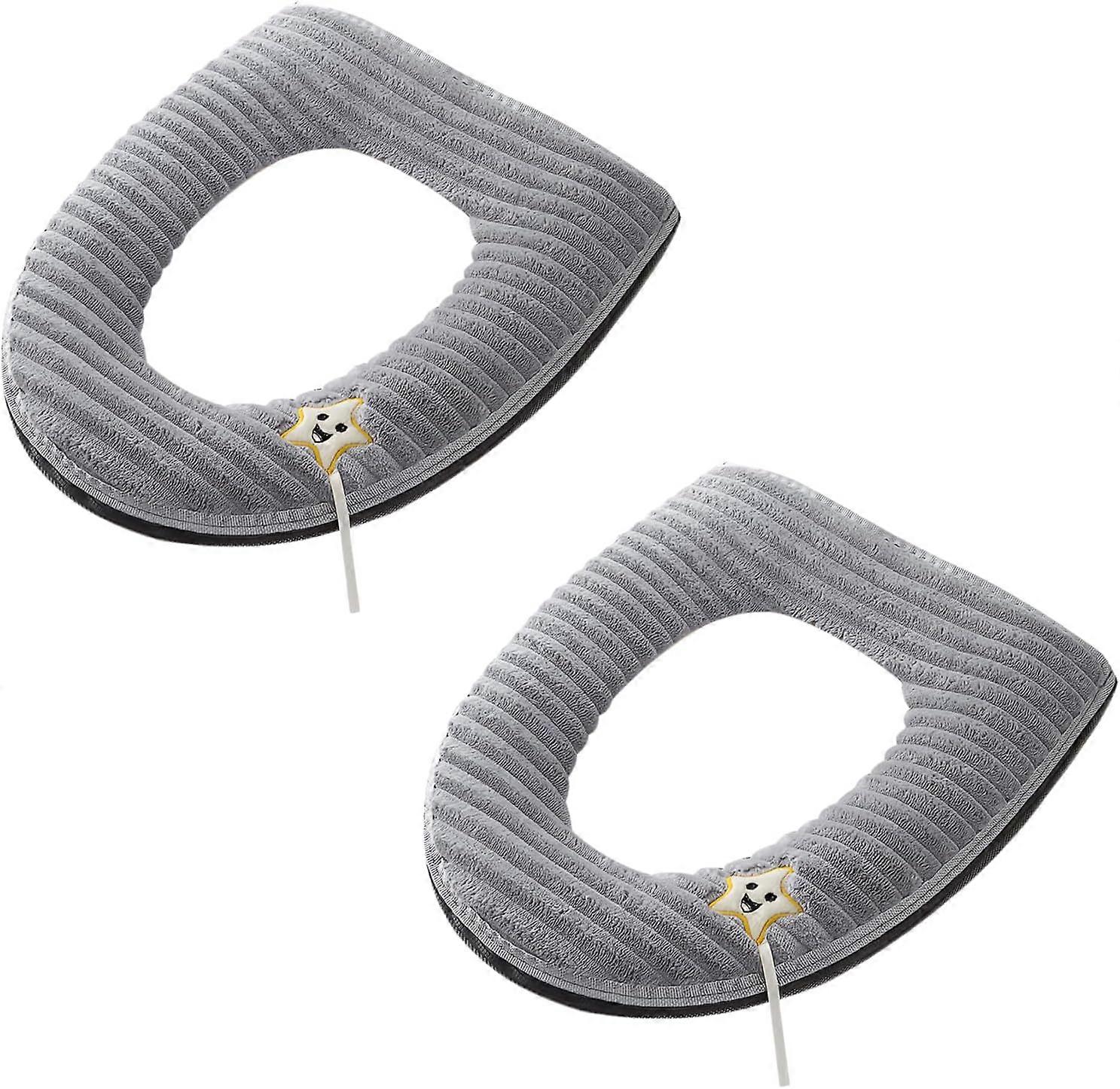 2 thickened soft toilet seat covers with handles