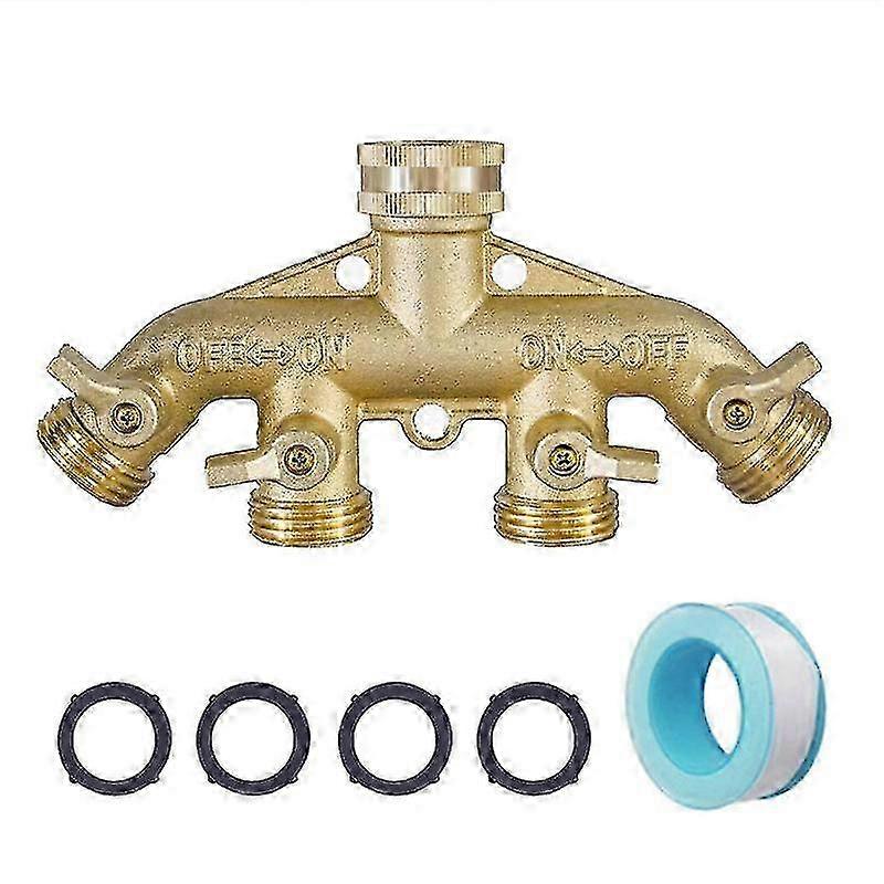 Garden brass hose distributor 4 way faucet hose connector water dispenser switch valve