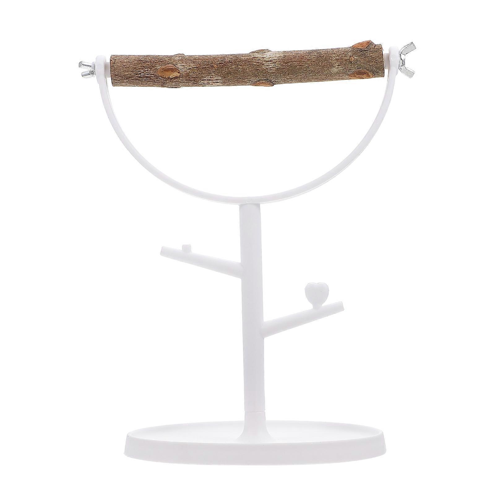 Bird Perch Stand Parrot Training Exercise Chew Beak 23x17x15cm Wood Material 1Set